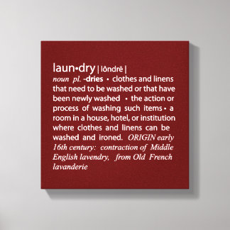 Definition of Laundry Crisp Red & White Canvas Print