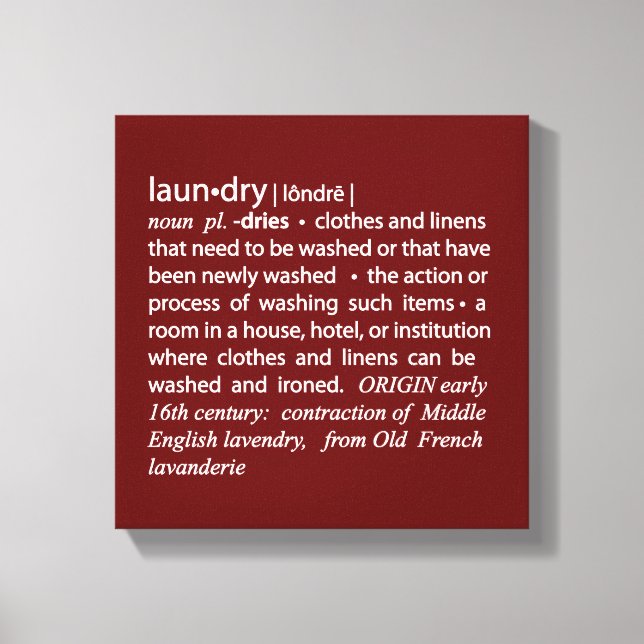 Definition of Laundry Crisp Red & White Canvas Print (Front)