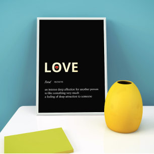 Definition of LOVE minimal black gold Foil Prints