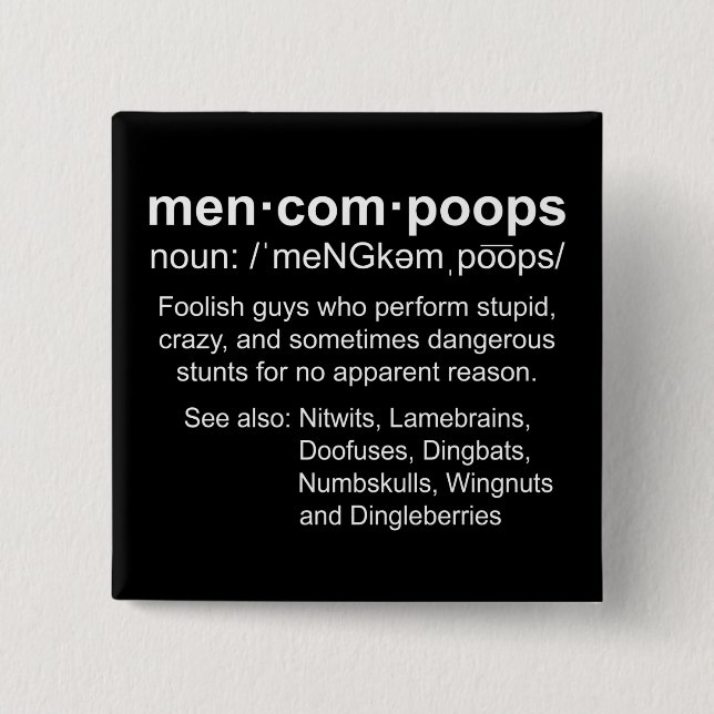 definition of Mencompoops 15 Cm Square Badge (Front)