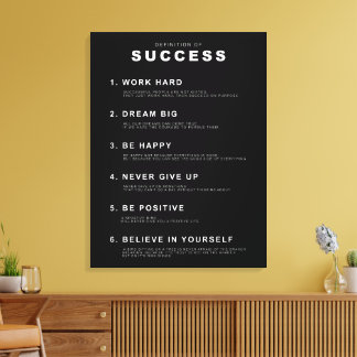 Definition of Success | Motivational Quote Canvas Print