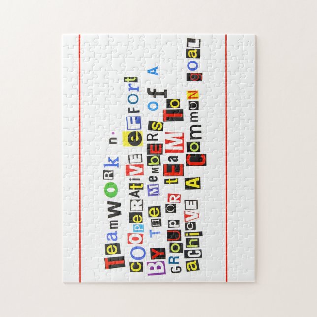 Definition of Teamwork Jigsaw Puzzle (Vertical)