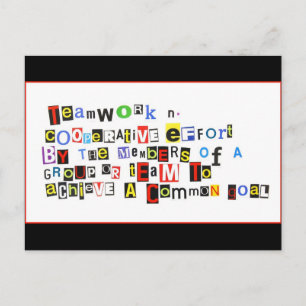 Definition of Teamwork Postcard