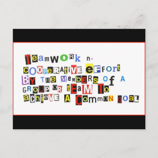 Definition of Teamwork Postcard