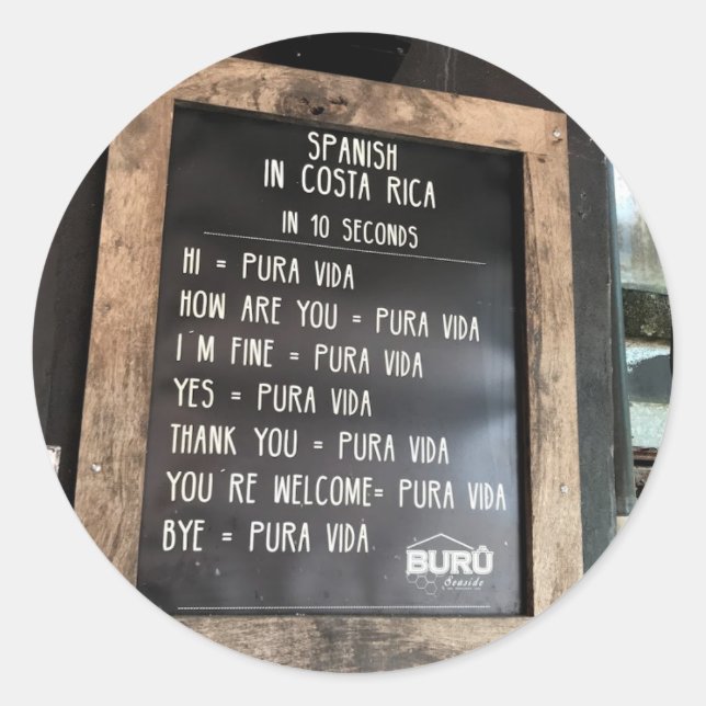 Definitions of Pura Vida Sticker (Front)