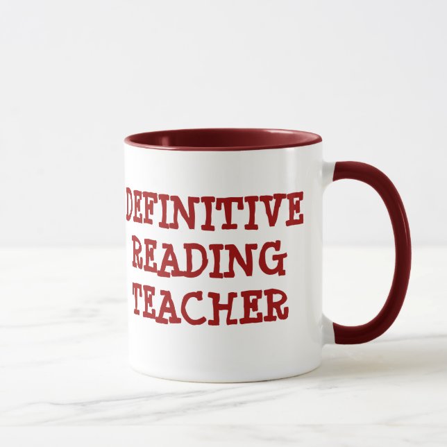 DEFINITIVE READING TEACHER Bookwork Ceramic Mug (Right)