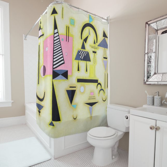 Definitive Rosy, Wassily Kandinsky Shower Curtain (In Situ)