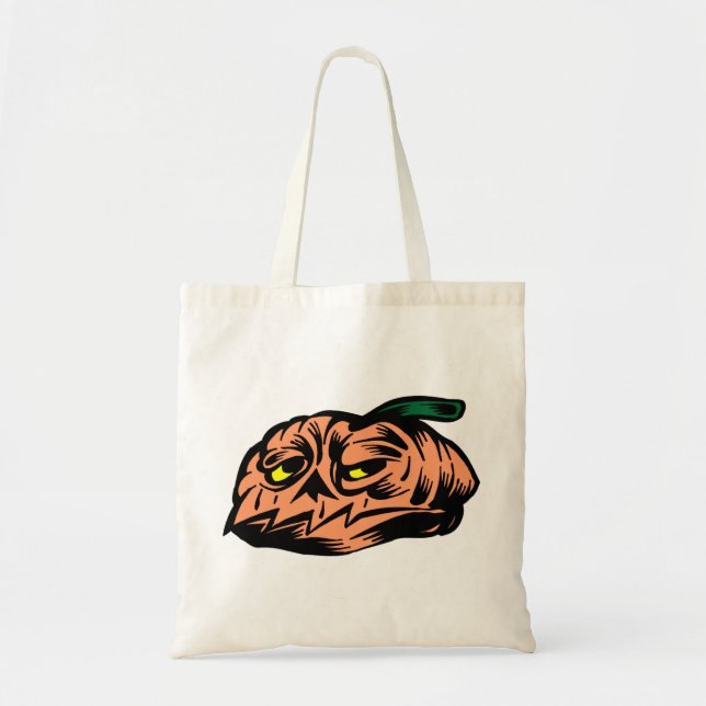 Deflated Jack-o-lantern Pumpkin Tote Bag (Front)