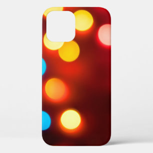 Defocused christmas lights. New Year bokeh. Abstra iPhone 12 Case