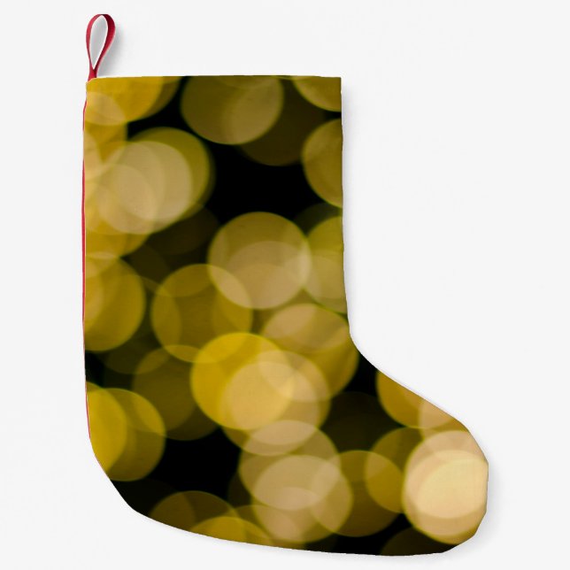 Defocused night light background. Abstract circula Small Christmas Stocking (Front)