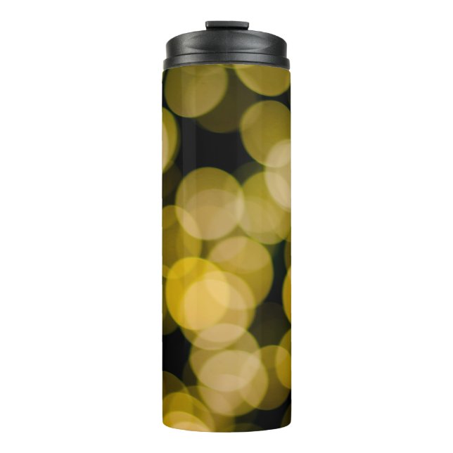 Defocused night light background. Abstract circula Thermal Tumbler (Front)