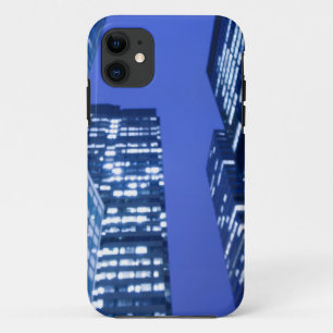Defocused upward view of office building windows iPhone 11 case