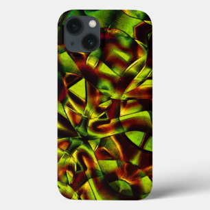 Deformed ties of burnt green ribbons iPhone 13 case