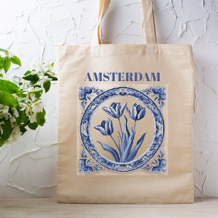Deft Blue Tulip Amsterdam Souvenir  Tote Bag