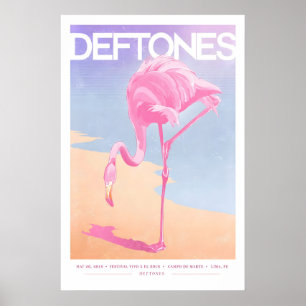 Deftones Gig Poster Pink Flamingo Art Print (A3
