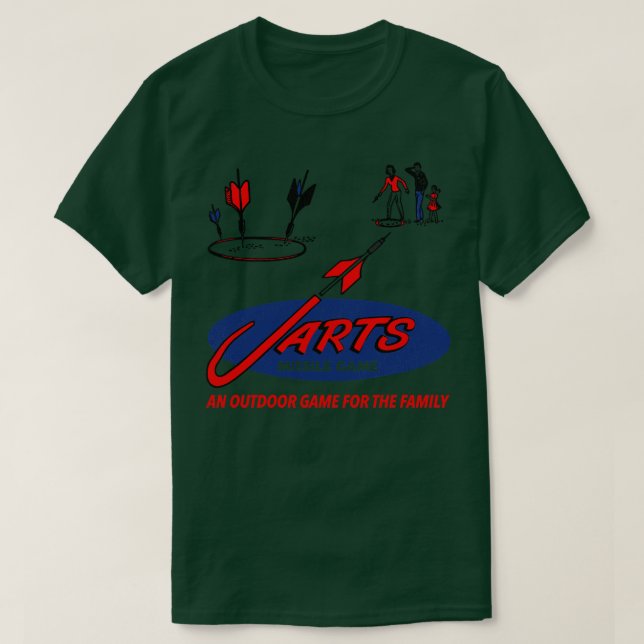 Defunct 60s Lawn Jarts Missile Game T-Shirt (Design Front)