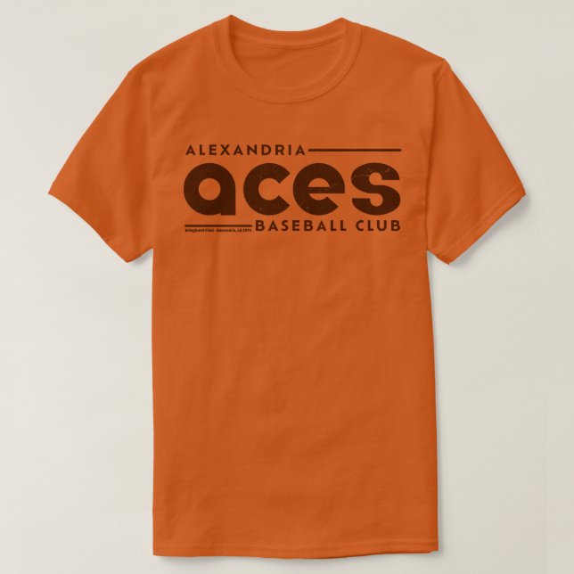 Defunct Alexandria Aces Minor League Baseball 1974 T-Shirt (Design Front)