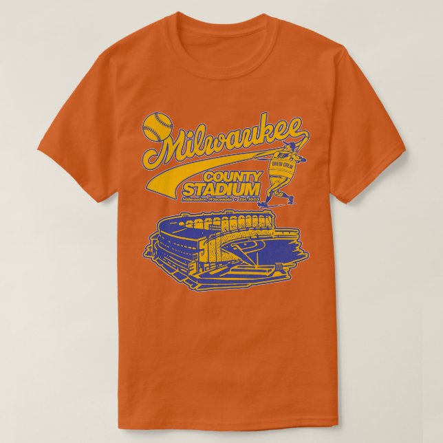 Defunct Baseball Milwaukee County Stadium T-Shirt (Design Front)