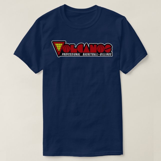 Defunct Billings Volcanos Basketball Team TShirt (Design Front)