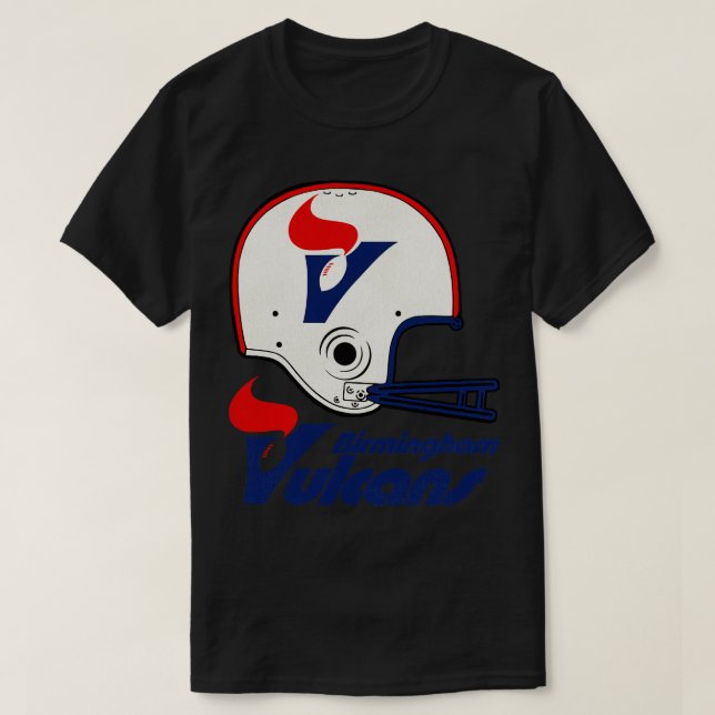 Defunct Birmingham Vulcans Team Helmet TShirt (Design Front)