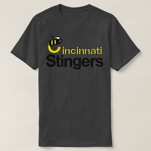 Defunct Cincinnati Stingers Hockey 1977 T-Shirt (Design Front)