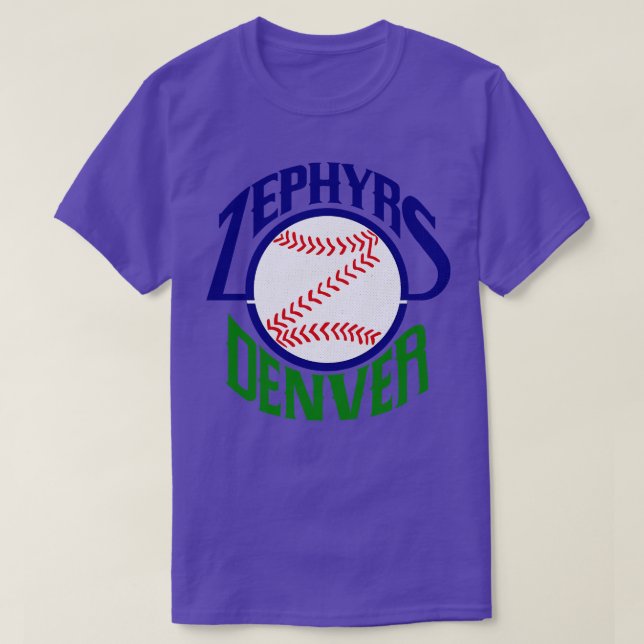 Defunct Denver Zephyrs Minor League Baseball 1989 T-Shirt (Design Front)