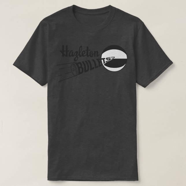 Defunct Hazleton Bullets EBA Basketball 1973 T-Shirt (Design Front)