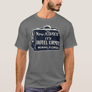 Defunct Hotel Urmey Miami Florida Luggage Label T-Shirt