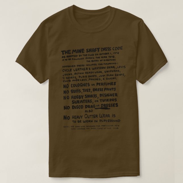 Defunct LGBTQ Club 80s Gay Nightclub Rules T-Shirt (Design Front)