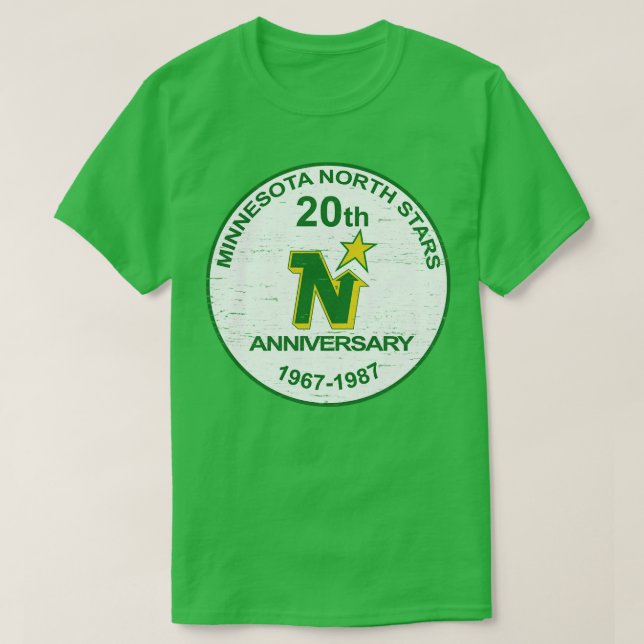 Defunct Minnesota North Stars Hockey 1987 T-Shirt (Design Front)