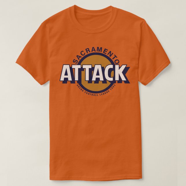 Defunct Sacramento Attack Arena  1992 T-Shirt (Design Front)