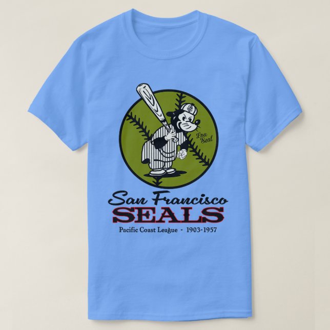 Defunct San Francisco Seals PCL Baseball T-Shirt (Design Front)