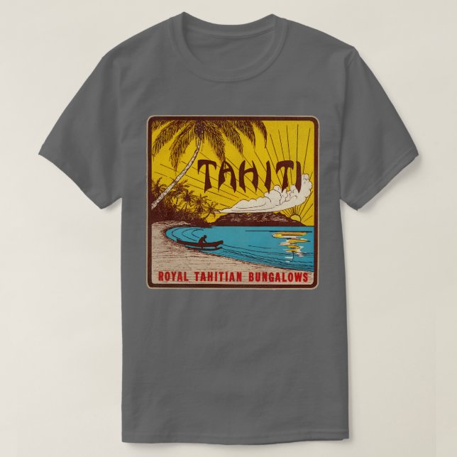 Defunct Tahiti Bungalows Travel Souvenir Luggage L T-Shirt (Design Front)