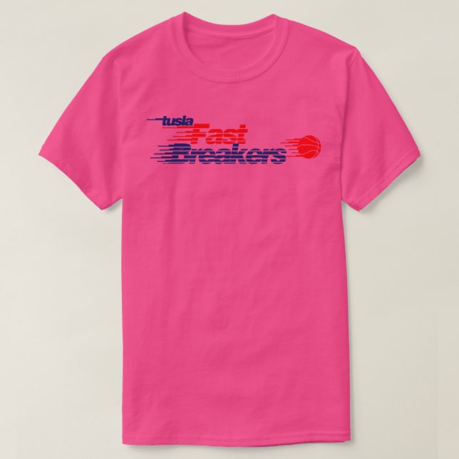 Defunct Tulsa Fast Breakers Basketball Team T-Shirt (Design Front)