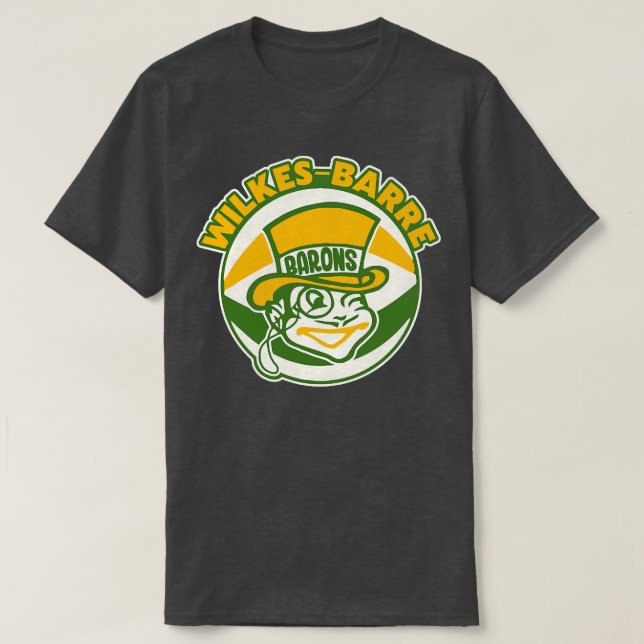 Defunct WilkesBarre Barons Basketball Team T-Shirt (Design Front)