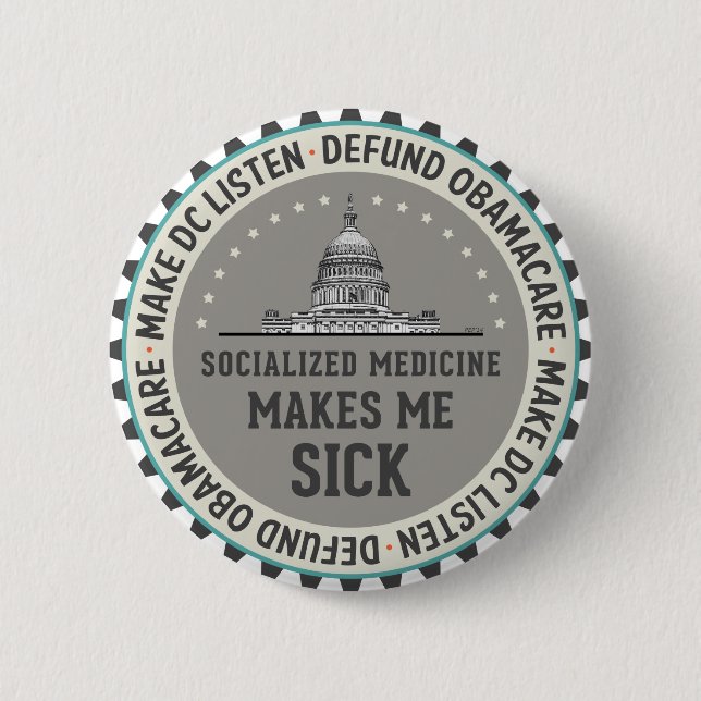 Defund Obamacare 6 Cm Round Badge (Front)