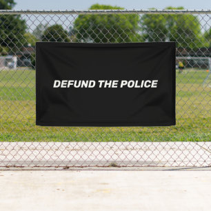 Defund The Police black white typography modern Banner