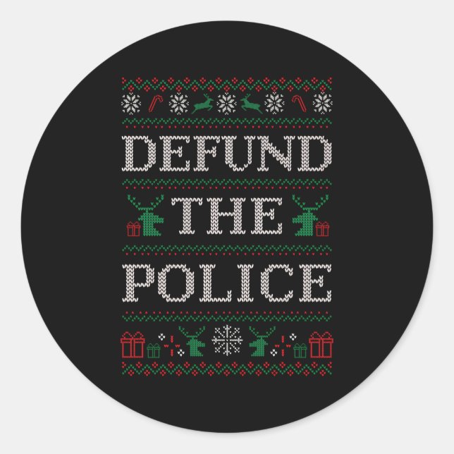 Defund The Police Ugly Police Brutality Classic Round Sticker (Front)