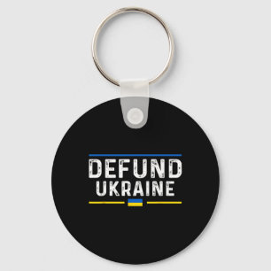 Defund Ukraine Pro America Vintage Typography Poli Key Ring