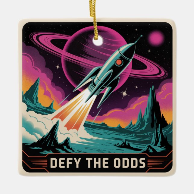 Defy The Odds Ceramic Ornament (Front)