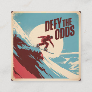 Defy The Odds Square Business Card