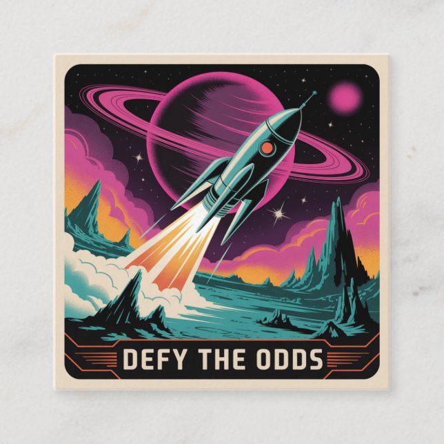 Defy The Odds Square Business Card (Front)