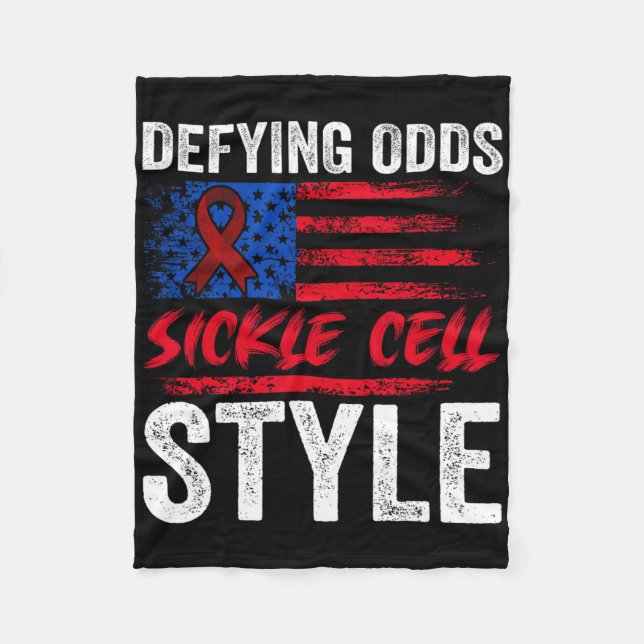 Defying Odds Sickle Cell Style Us Patriotic Scd Vi Fleece Blanket (Front)