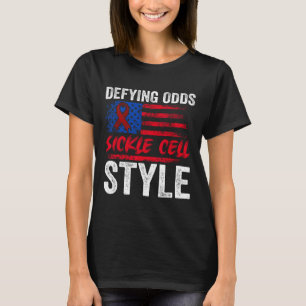 Defying Odds Sickle Cell Style Us Patriotic Scd Vi T-Shirt