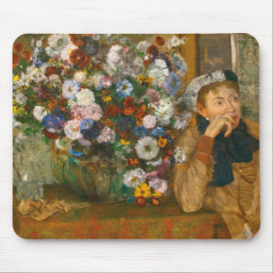 Degas A Woman Seated Beside a Vase of Flowers Mouse Pad