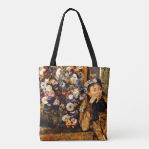 Degas - A Woman Seated Beside a Vase of Flowers Tote Bag