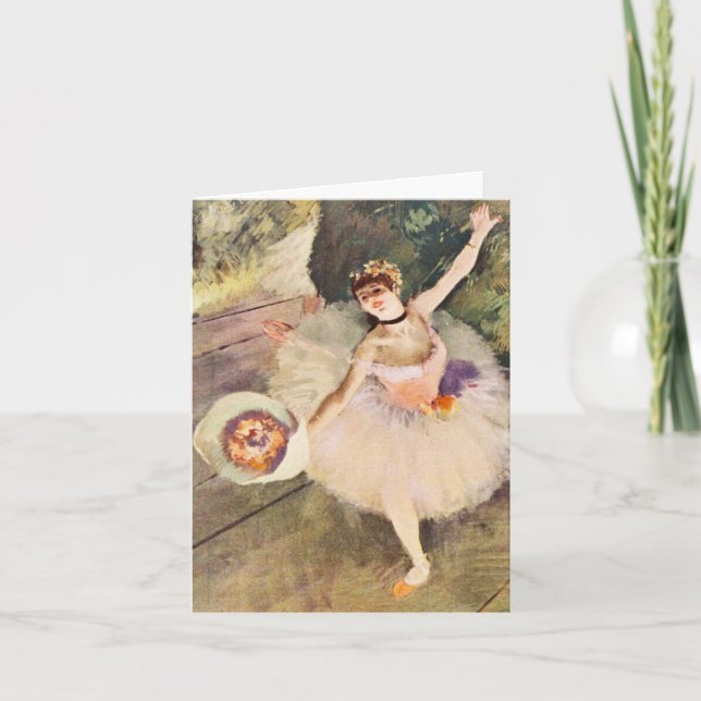 Degas Ballerina with Bouquet of Flowers Note Card (Front)