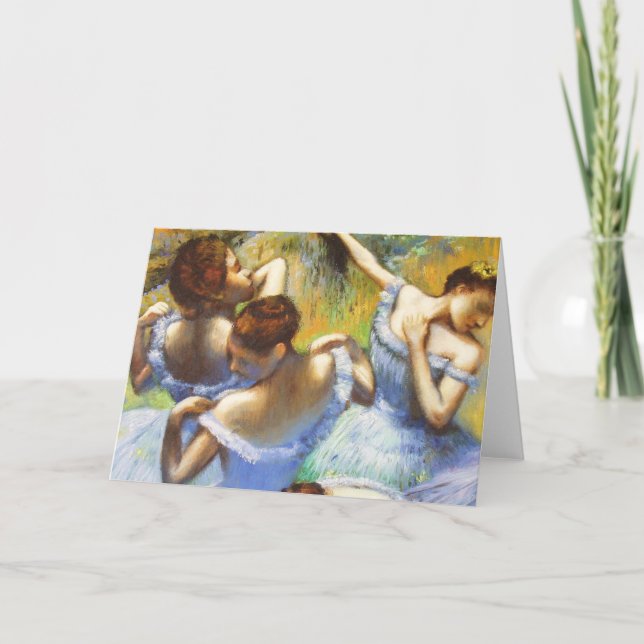 Degas Blue Dancers Greeting Card (Front)