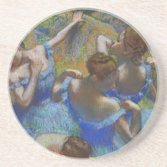 Degas Blue Dancers Pastel Fine Art Masterpiece Coaster (Front)