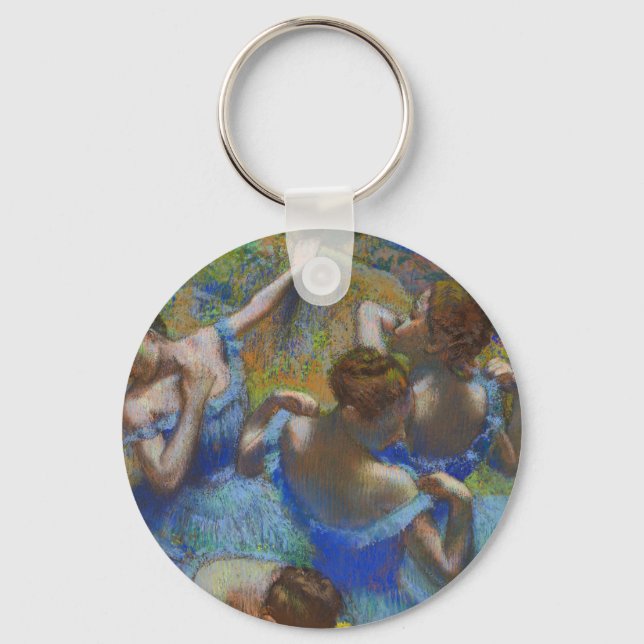 Degas Blue Dancers Pastel Fine Art Masterpiece Key Ring (Front)